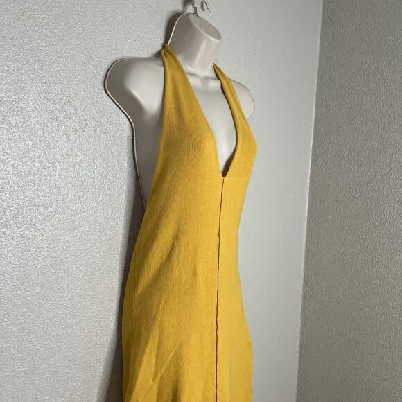 Free People Mustard Halter Midi Dress - Picture 6 of 11
